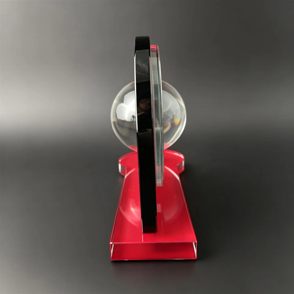 3D Engraved Red Globe Crystal Trophy best