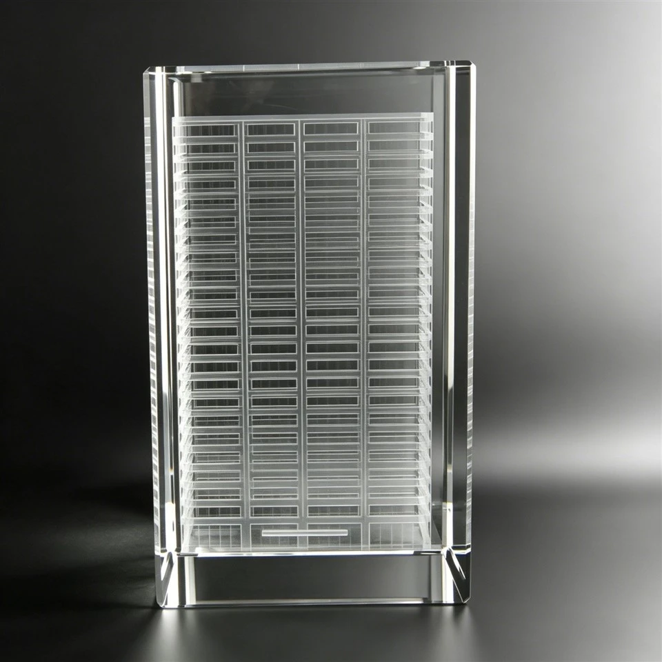 Architecture 3D Engraved Crystal Trophy high quality