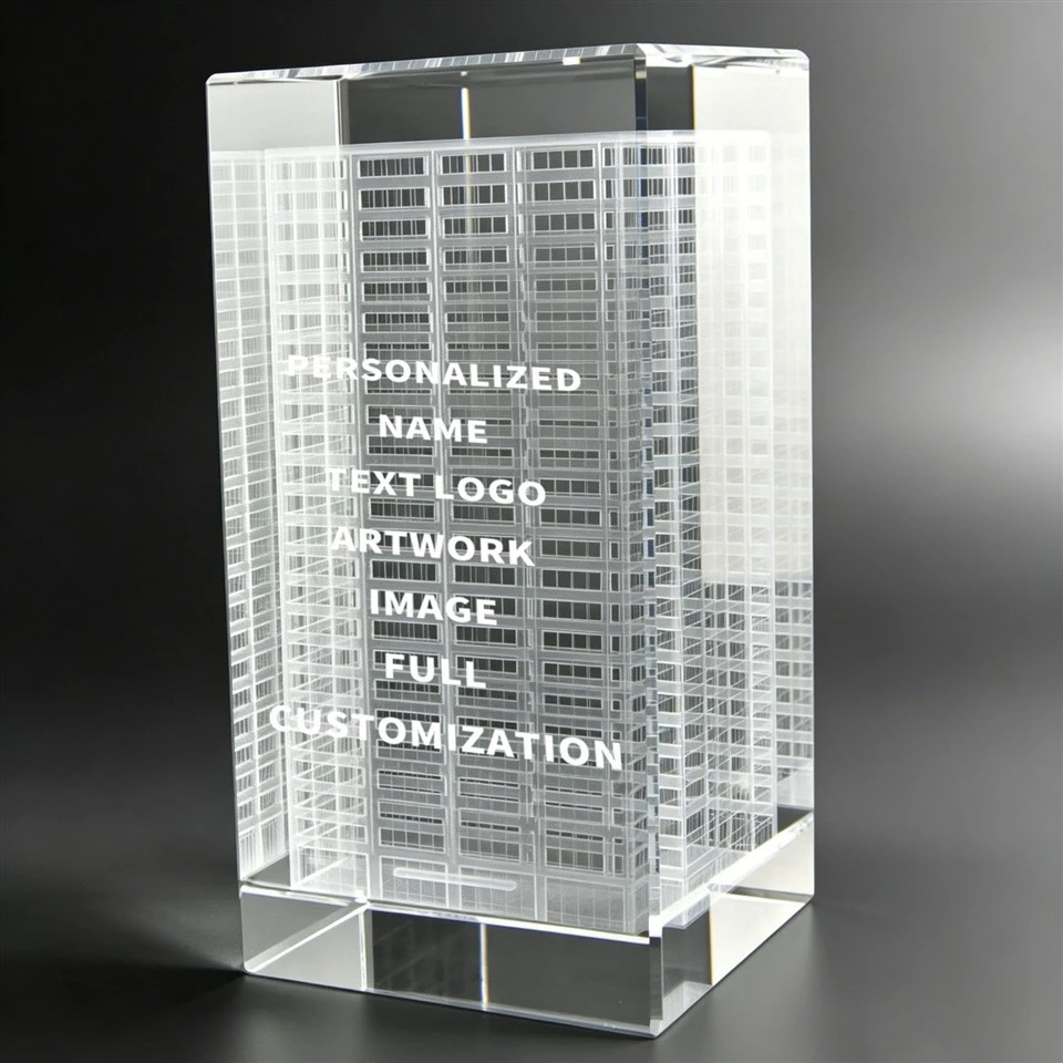 Architecture 3D Engraved Crystal Trophy suppliers