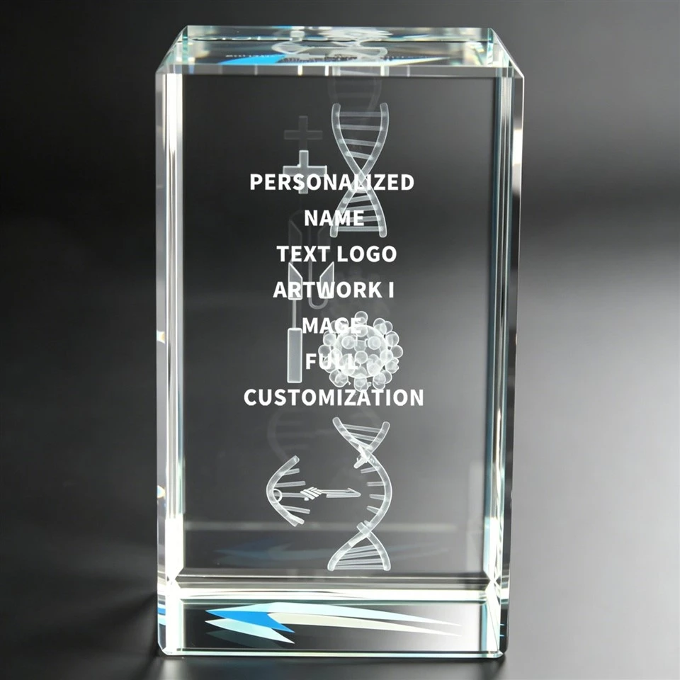 Biotech DNA Pattern Crystal Trophy suppliers