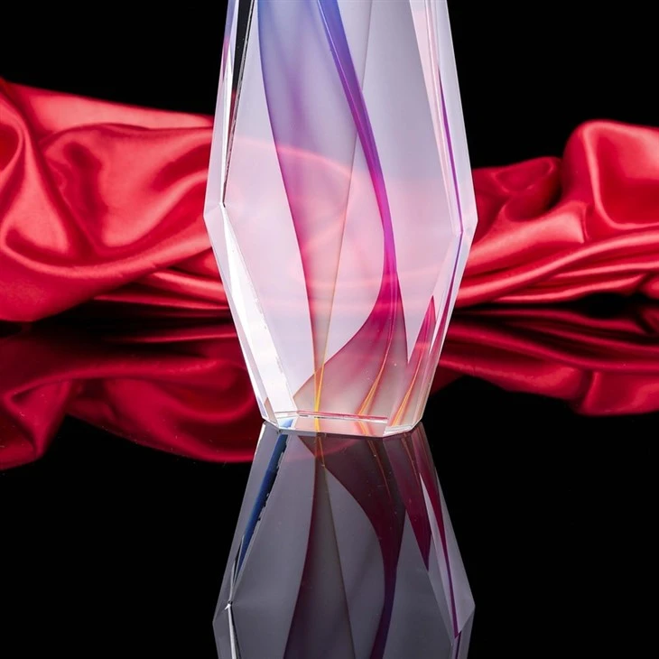 Colorful Swirl Crystal Award Trophy