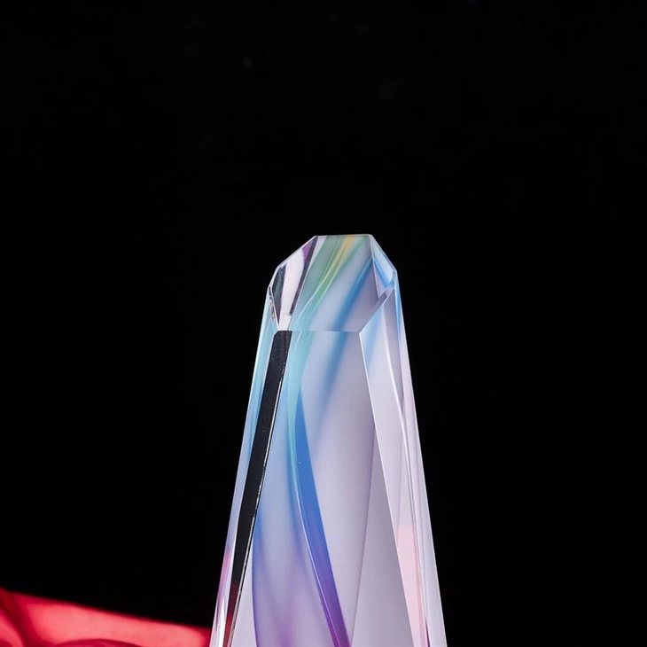 Colorful Swirl Crystal Award Trophy