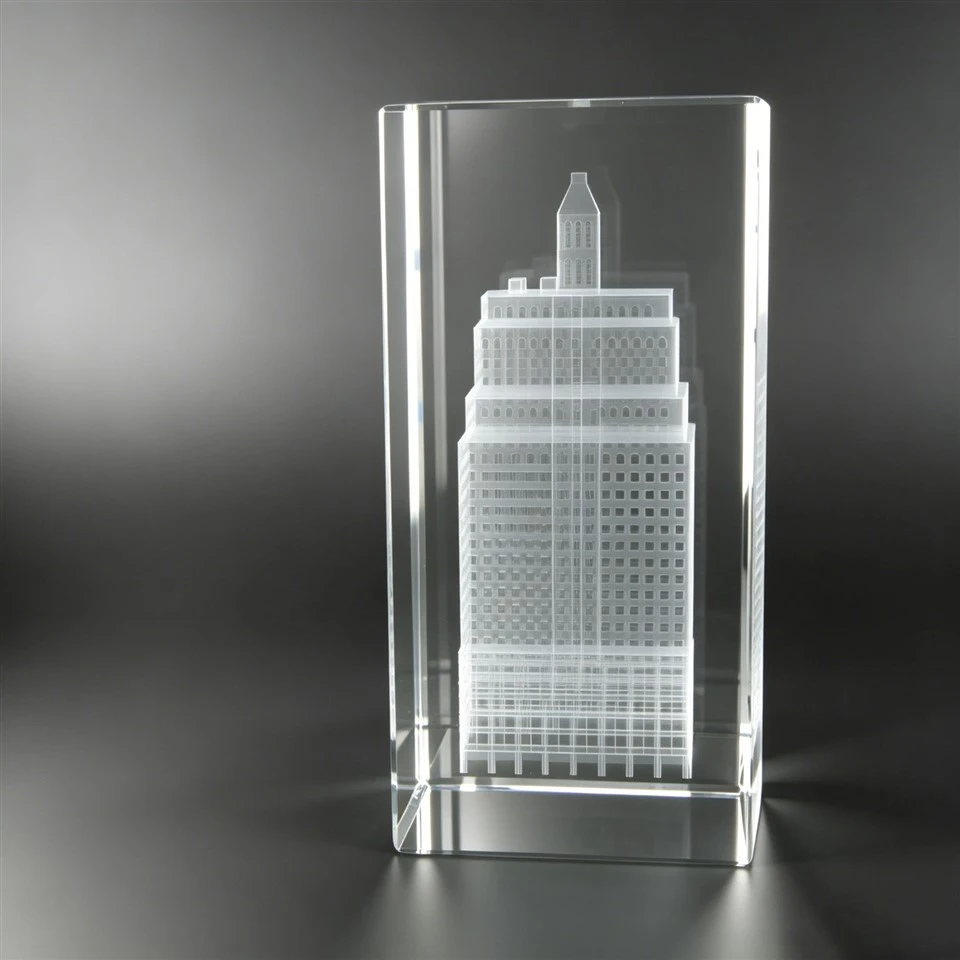 Rectangular Crystal Trophy With Interior Sculpture suppliers